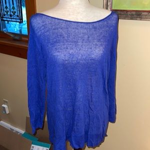 100% Linen Sheer Boatneck Top